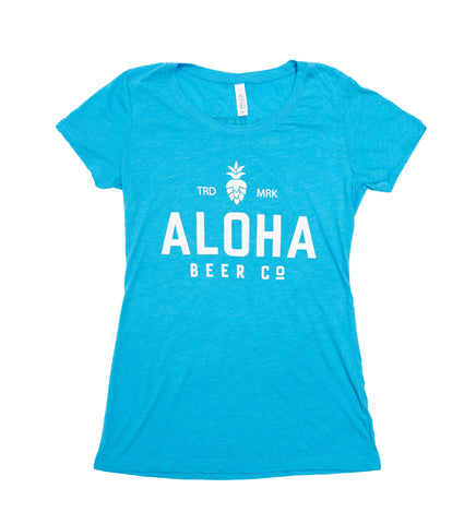Aloha Beer（アロハ ビアー）Tシャツ レディース ブルー